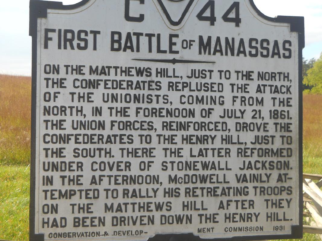 Virginia - 1st and 2nd Manassas or Bull Run