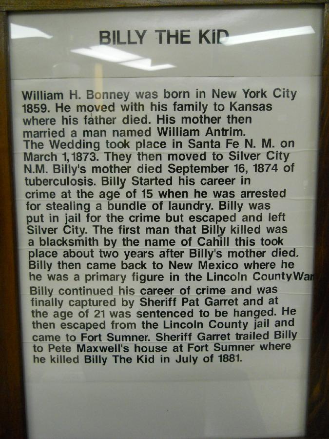 New Mexico - Ft. Sumner - Billy the Kid Museum