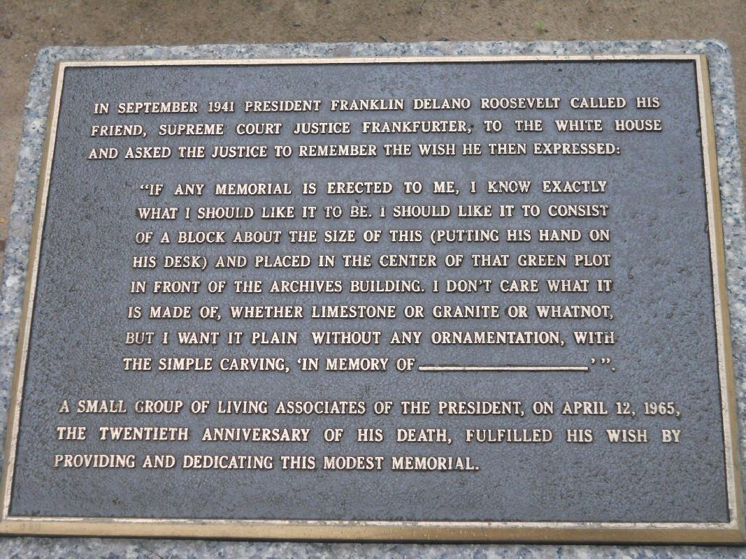 Franklin D Roosevelt Memorial