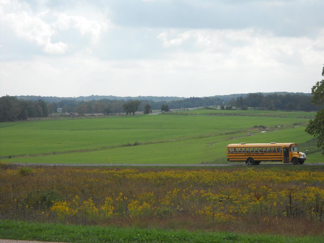 Looking down to area around McPherson Barn - 7,000 Confederates were gathered here